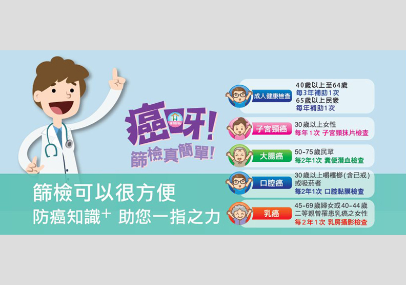 篩檢可以很方便 「防癌知識+」 助您一指之力