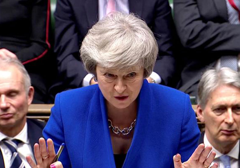 英國首相梅伊。圖／達志影像。