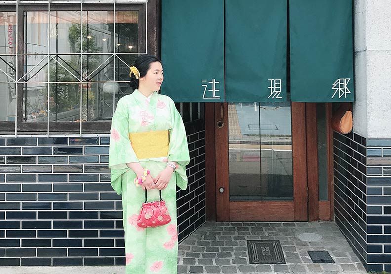 赴長野縣大正池旅館打工度假的黃璽樺；圖／黃璽樺提供。