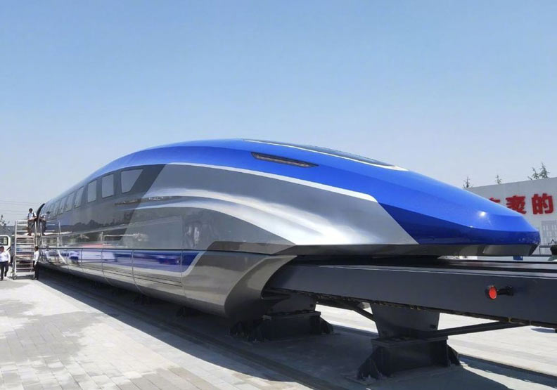 大陸高速磁浮列車外觀。新華視點