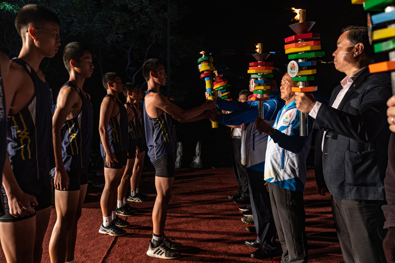 108年全國運動會聖火9月29日在埤塘中引燃,正式揭示全運會暌違20年後再度回到「千塘之鄉」桃園舉辦。 圖片來源:桃園市政府。