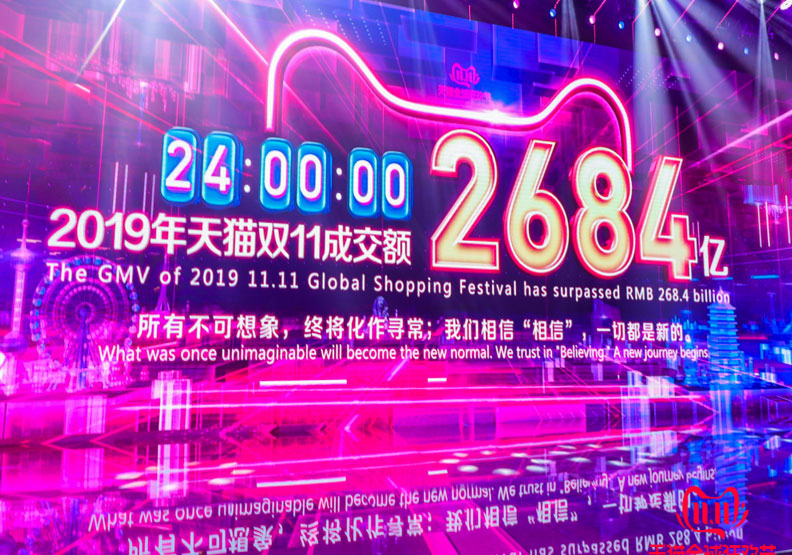 圖／2019年天猫雙11以成交總金額2684億人民幣創新高。阿里巴巴提供