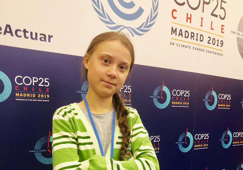 圖／桑柏格參加西班牙馬德里COP25峰會。取自Greta Thunberg臉書