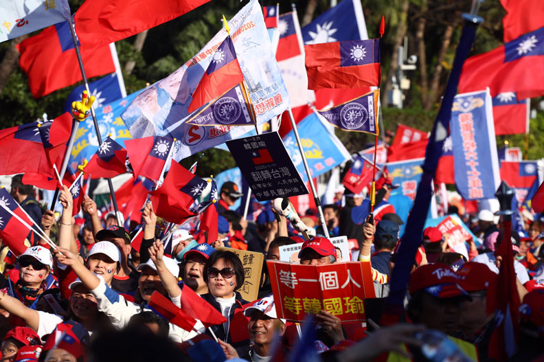 韓國瑜凱道造勢現場。池孟諭攝