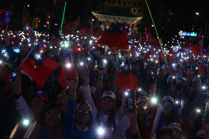 韓國瑜凱道造勢晚會現場。池孟諭攝