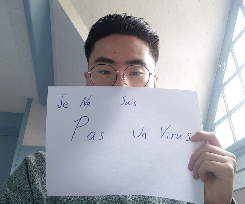 法國亞裔居民在推特上用「我不是病毒(#JeNeSuisPasUnVirus)」回應種族歧視。