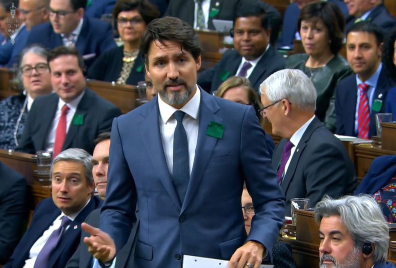 加拿大總理杜魯道1月30日在國會答詢時，首度明確支持台灣以觀察員身分參與WHO會議。截圖自youtube