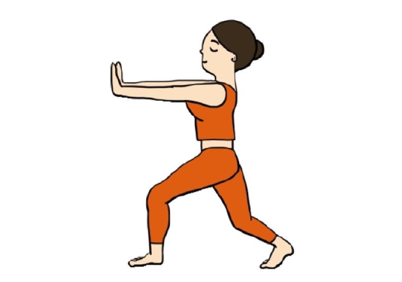 手推牆壁動作。