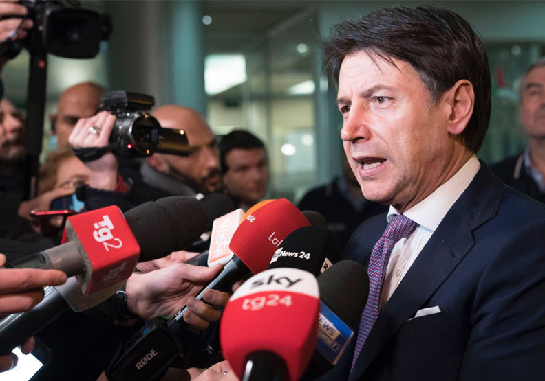 義大利總理孔蒂下令封鎖全國至4月3日解除限令。取自@GiuseppeConteIT twitter