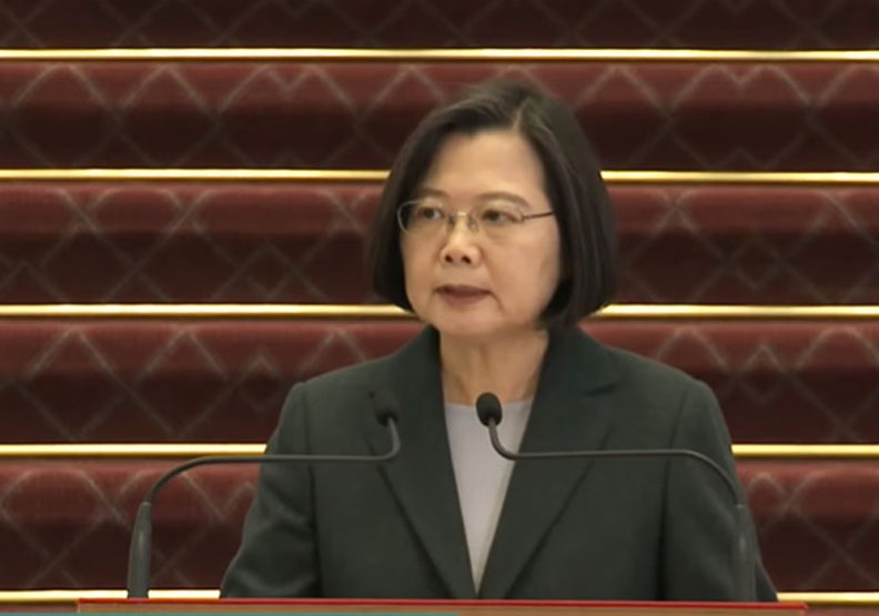 圖／總統蔡英文今日下午發表談話。擷取自總統府直播記者會