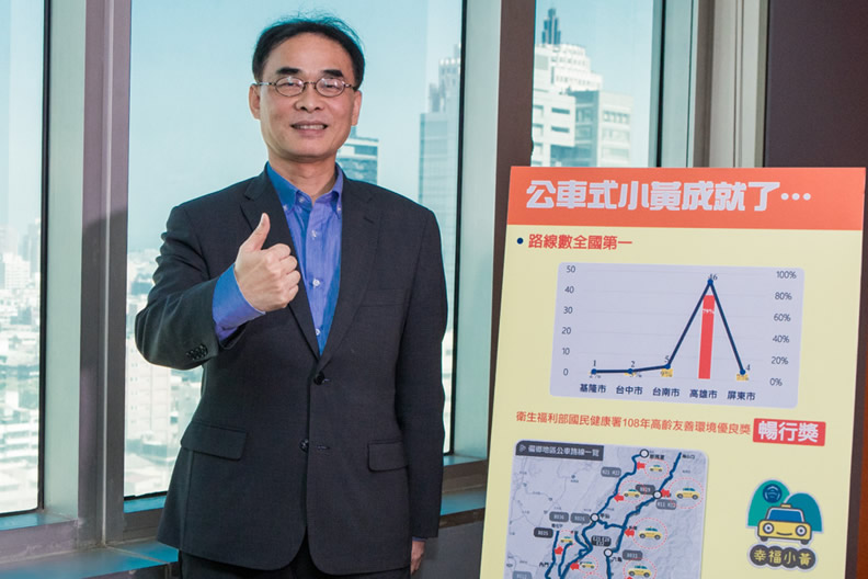 高雄市政府交通局長鄭永祥表示，在108年的服務基礎上，109年希望能夠達到全高雄區區有公車式小黃的目標，讓所有市民都享有行的權利。