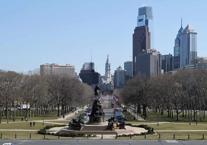 費城的富蘭克林大道（Benjamin Franklin Parkway）。圖片取自Flickr, Jim, the Photographer, CC by2.0