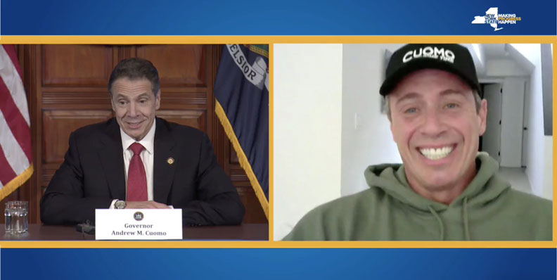 CNN「柯莫兄弟時間」。取自@NYGovCuomo twitter
