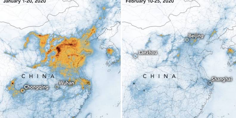 中國的空氣汙染有明顯下降