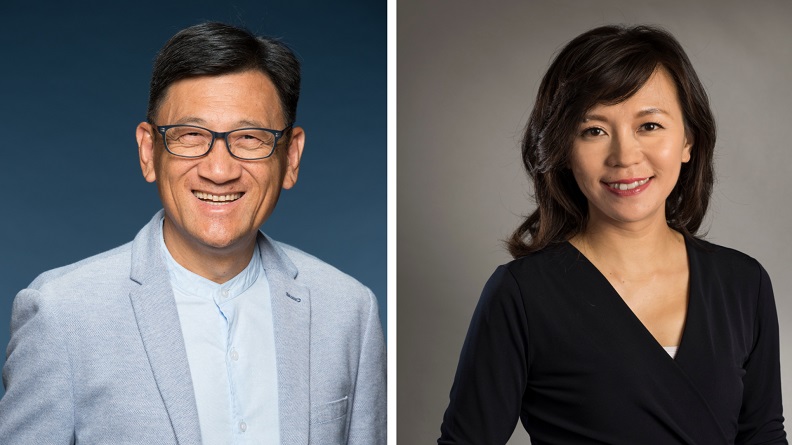 (左)香港浸會大學人力資源策略及發展及研究中心副主任葉偉光;(右)數碼通(SmarTone)執行董事兼總裁葉安娜。