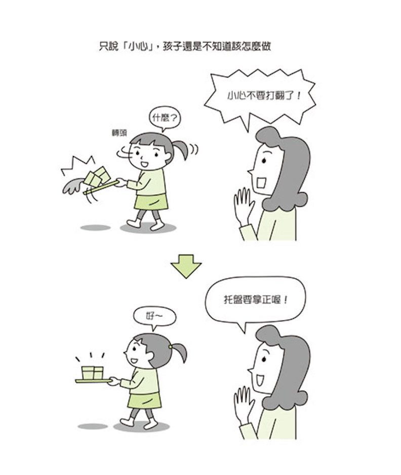 只說「小心」,孩子還是不知道該怎麼做。高寶出版提供