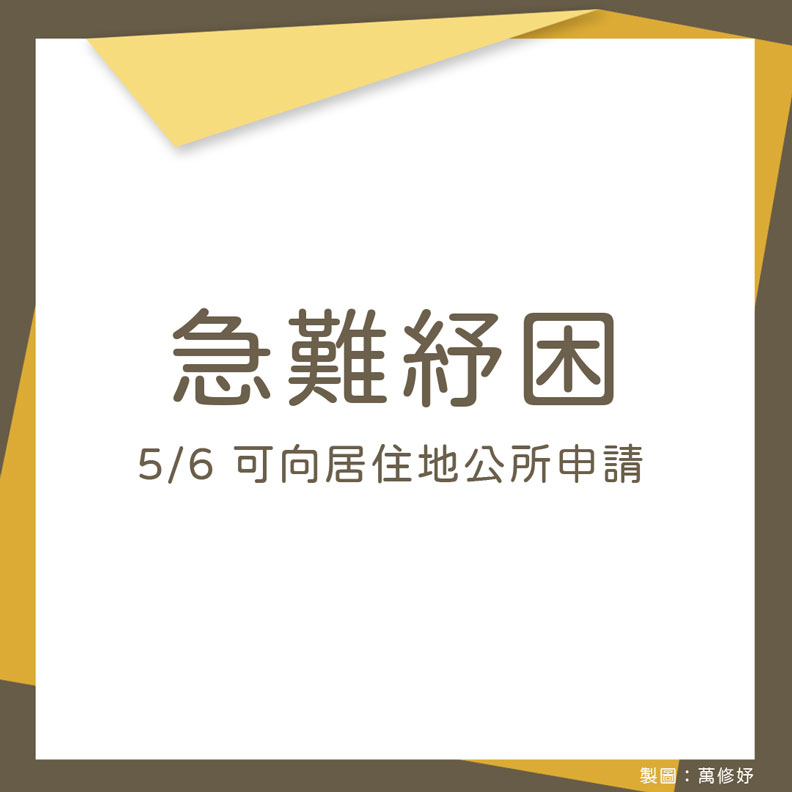 急難紓困申請時間地點。
