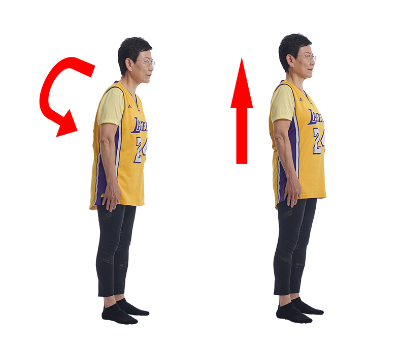 頂天立地有助緩解肩頸退化。