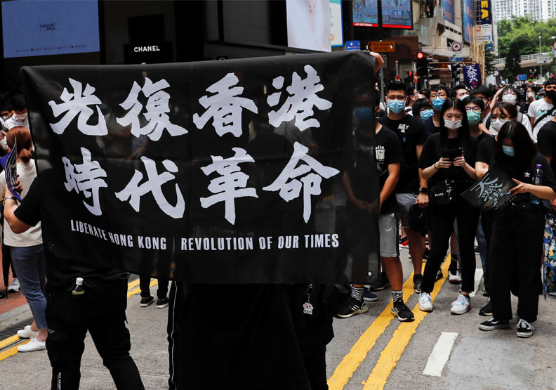 香港反送中後，言論自由緊縮。達志影像