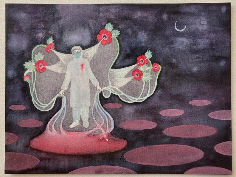 作品闡述醫護人員的辛勞