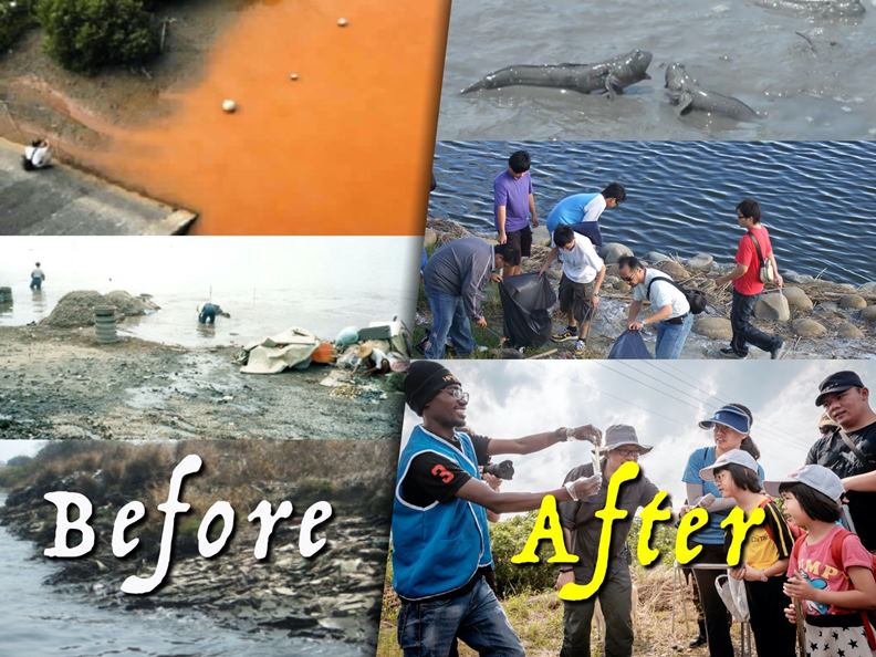 二仁溪流域整治前後對比。圖/長榮大學提供。