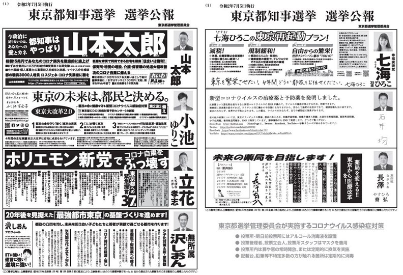 今年東京市民收到的選舉公報,版面可說是史上最豐富。(余承儒提供)