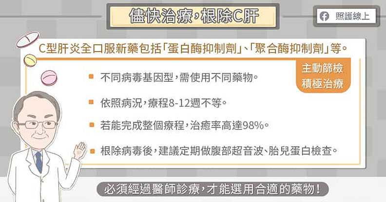 儘快治療,根除C肝。