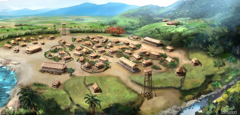 主場景西拉雅部落麻豆社全景氛圍圖