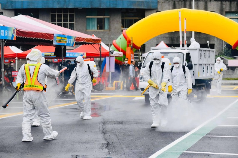 新北市實施實地防疫演練。圖片取自侯友宜臉書