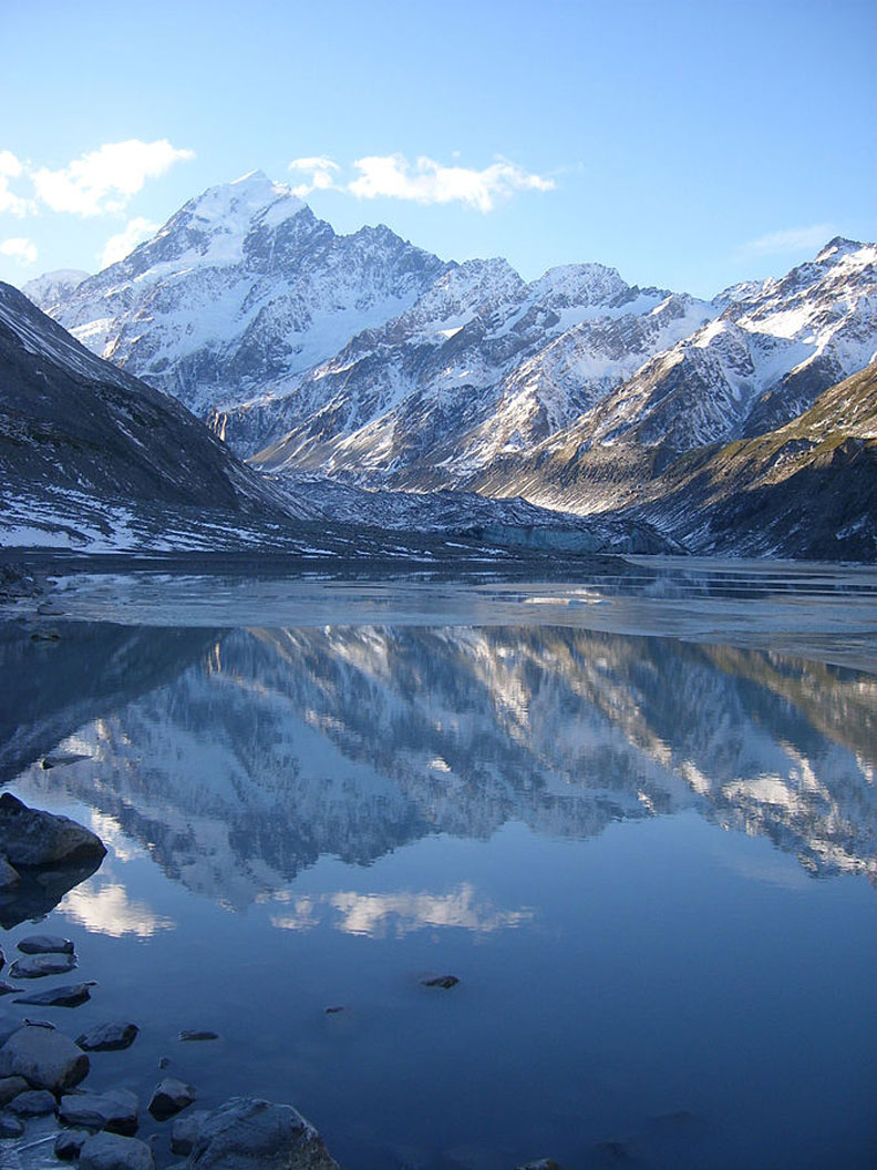 魔戒、哈比人電影場景庫克山(Mount Cook)。wikimedia commons by C.M. Lynch