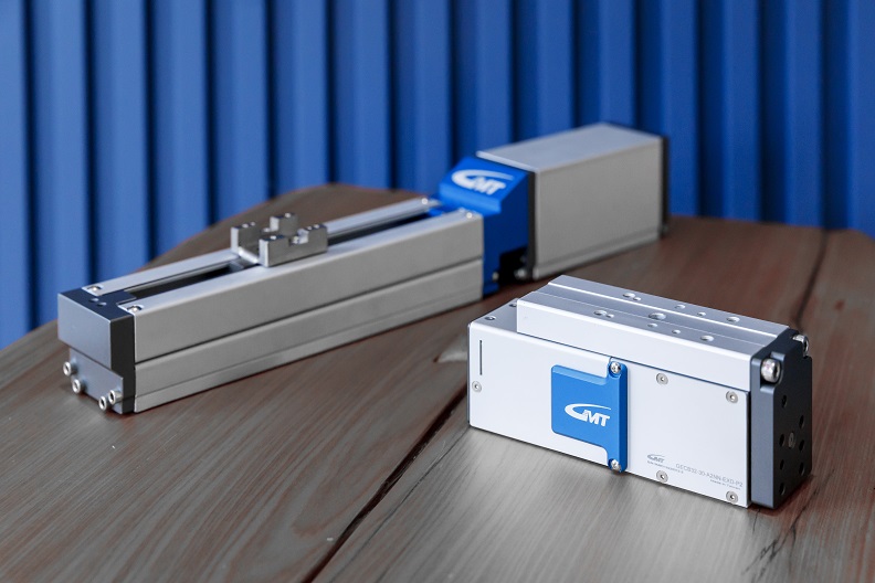 高明鐵於2019、2020年分別以電動工業臂GIR（左）、電缸滑台GECB/GECC（右）等多樣產品持續拿下第27及28屆「台灣精品獎」！