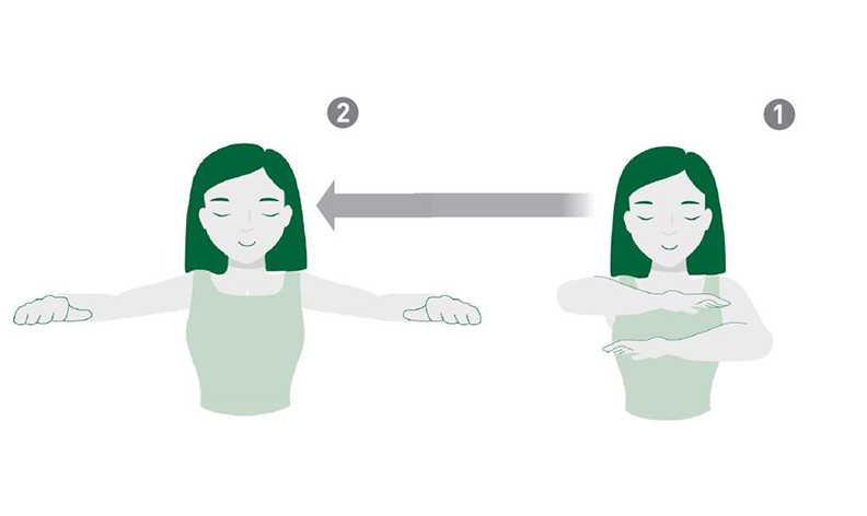 擴胸第一式「交叉解悶」