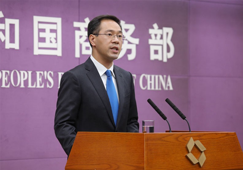 圖／中國商務部發言人高峰。中國公共商務信息新聞採編中心