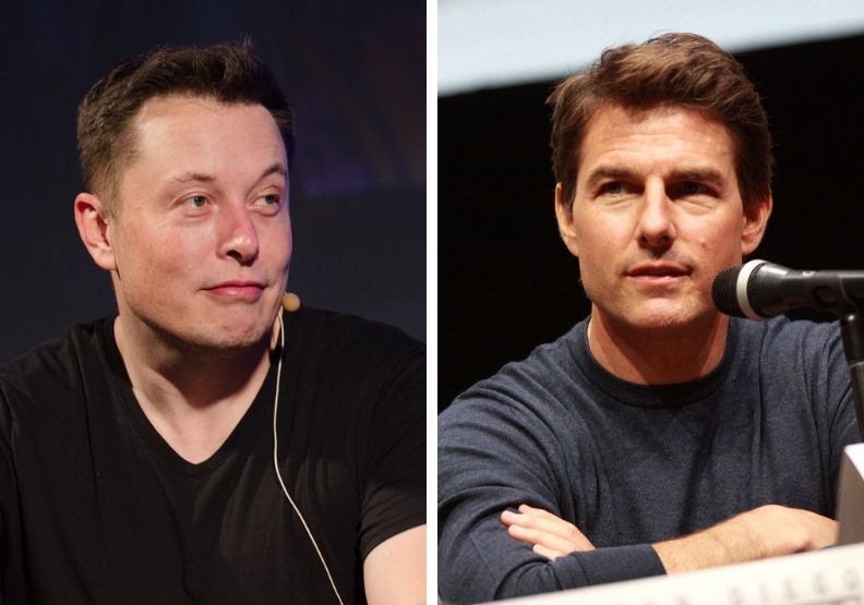 圖／左為特斯拉執行長馬斯克（Elon Musk）、右為好萊塢影星湯姆．克魯斯（Tom Cruise）。Flickr by Gage Skidmore, Flickr by Web Summit