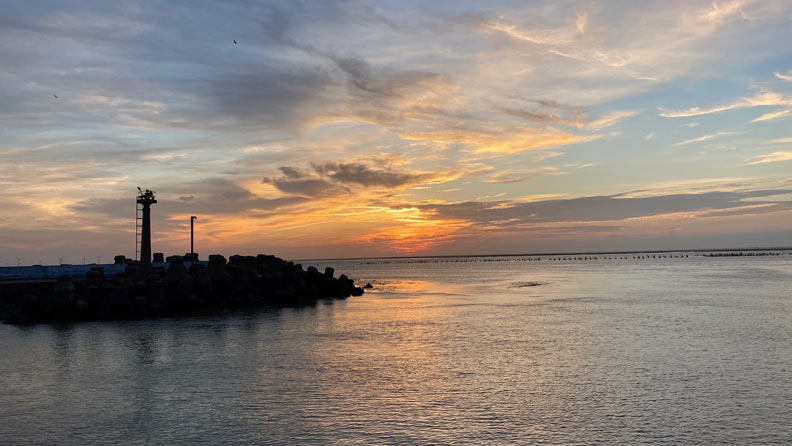 香山濕地夕陽。