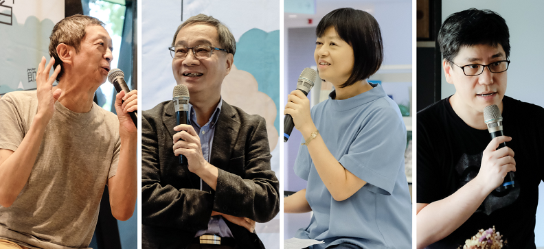 以「向土地學習」為題，第二屆南國漫讀節邀集舒國治、小野、葉怡蘭、馬世芳(由左至右)等上百位文化人齊聚南國，80場文化講座輪番上陣，用閱讀認識屏東這片土地。