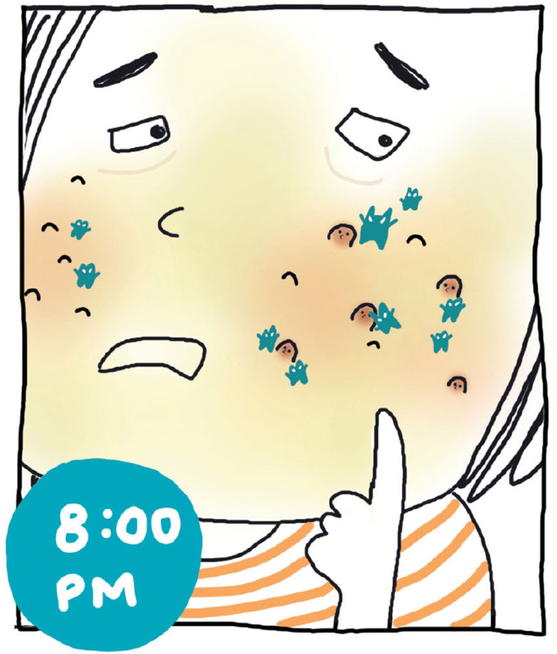 出油累積在臉上,醞釀粉刺痘痘。