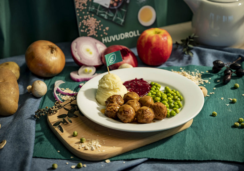 植物素肉丸,使用豌豆蛋白、馬鈴薯、洋蔥、燕麥、蘋果等豐富的蔬果元素製成