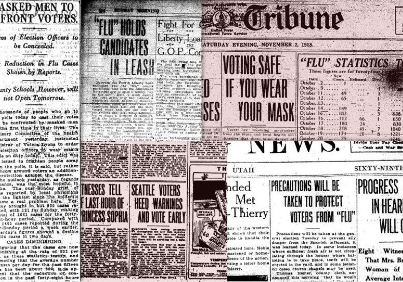 圖／相關1918年西班牙流感的新聞。取自Influenza Encyclopedia / University of Michigan Center for the History of Medicine and Michigan Publishing, University of Michigan Library。 