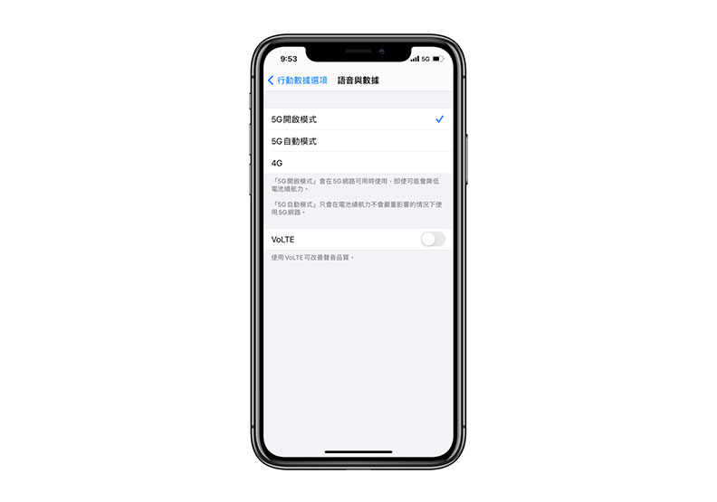 iPhone 12系列的智慧型數據模式設定,可自動切換4G/5G網路節省電力。聯合新聞網提供