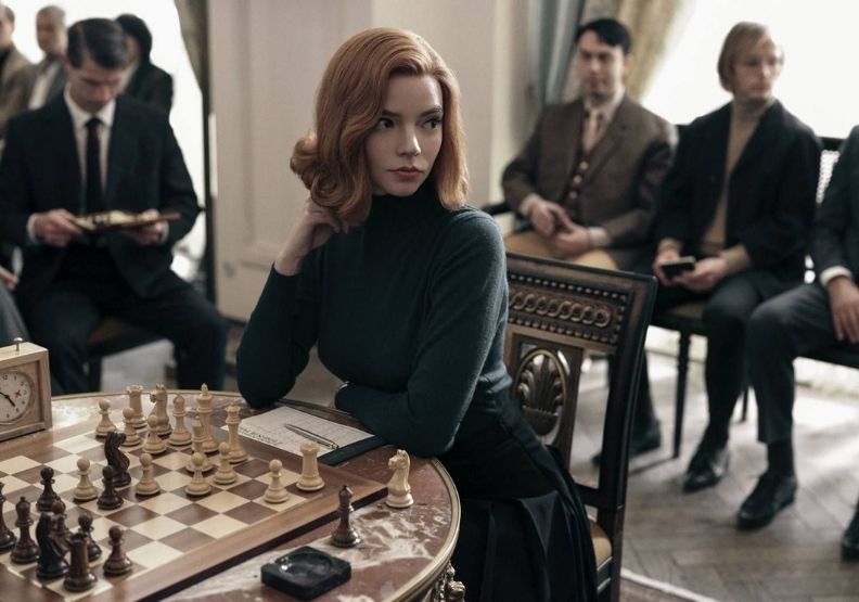 圖／女主角貝絲飾演天才西洋棋好手。取自netflix。 