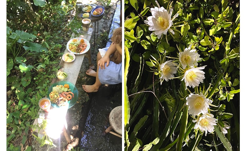 把餐桌移到戶外,在自然裡享受最原始的美味與風景。(薛聖月提供)