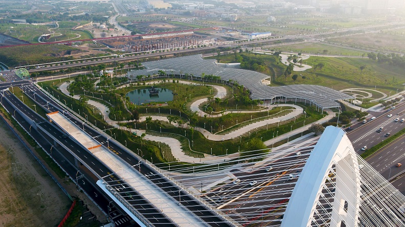 中央公園，，綠地遼闊是臺中之肺。