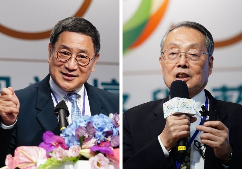 圖／台灣水泥董事長張安平（左）、宏碁創辦人施振榮（右）。賴永祥攝