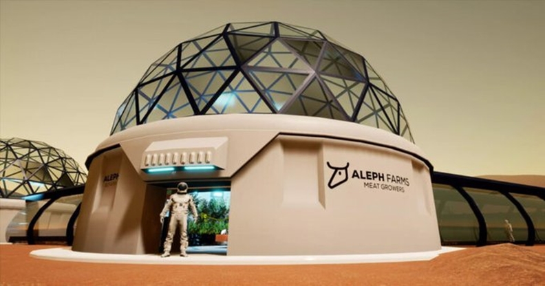 Aleph Farms的預計在外星球建立BioFarm，使人類在地球之外也能不肉自然資源限制，具有自給自足的能力。（圖片來源：Aleph Farms twitter）