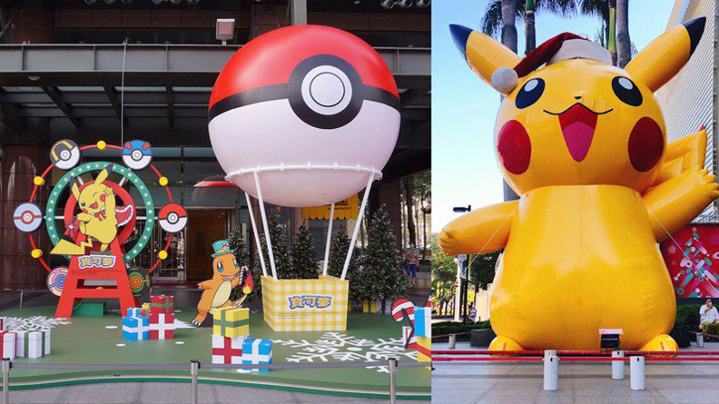 新光三越台中中港店聯手寶可夢,打造「寶可夢的遊園盛會」。新光三越提供