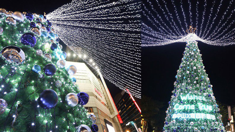 新光三越台北南西店在捷運中山站的耶誕造景。聯合新聞網提供