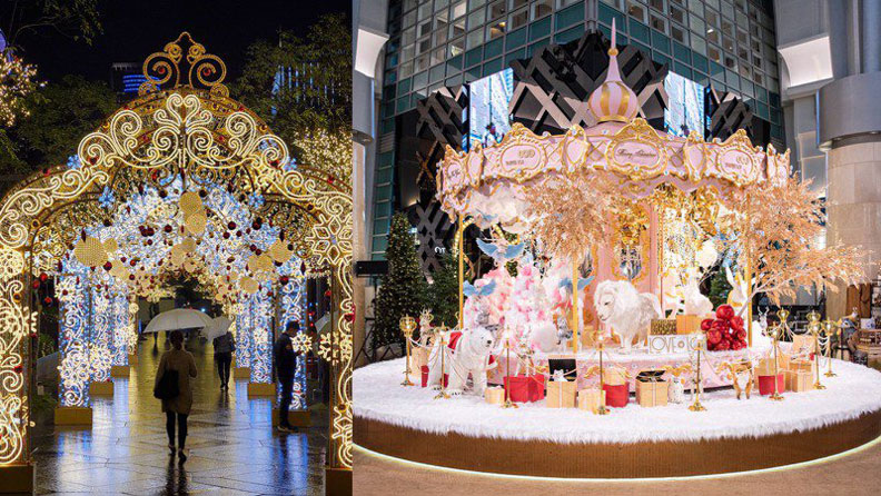 台北101在全館打造11處耶誕裝置。台北101提供