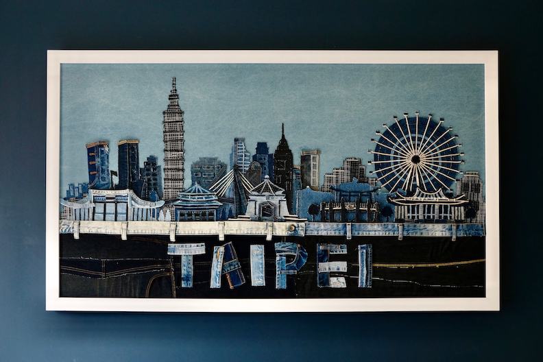 展示於「循秘旅途」客房內，Just in XX主理人周裕穎創作的《台北天際線》作品。取自Beautimode