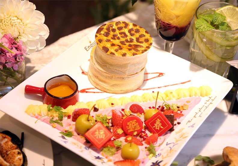 英格莉莉新春套餐當中的「英式豹紋厚鬆餅」。張智傑攝